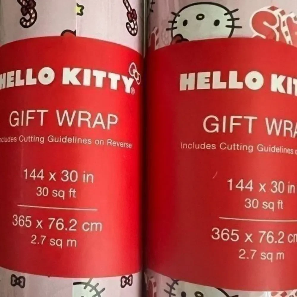 Hello Kitty Happy Holidays Pink Wrapping Paper-Set of 2